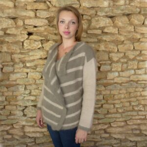 Gilet 80% Angora Beige Châtaigne
