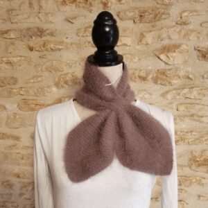 Echarpe Cravate 80% Angora Châtaigne