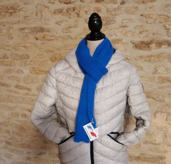 Echarpe 80% Angora Bleu dur