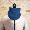 Tour de cou 80% Angora Bleu nuit fait main