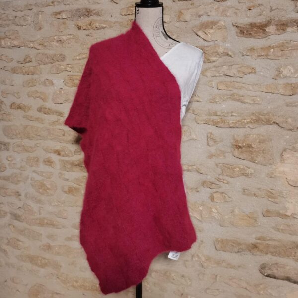 Etole 80% Angora Rouge Chiné Damiers